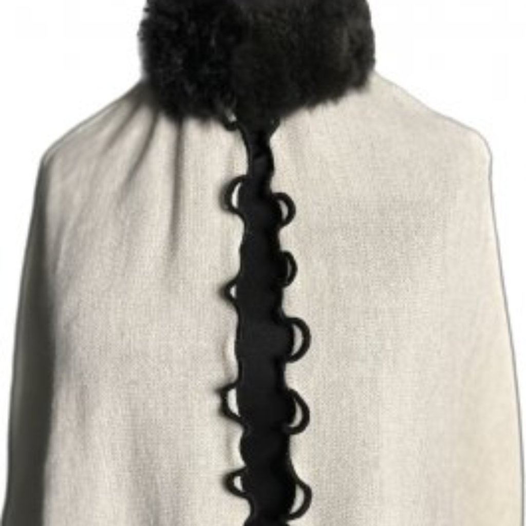 Alpaca Knit Capelet W/ Alpaca Trim